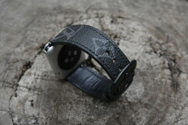 Luxury Leather Apple Watch Strap – Handmade Repurposed Apple Watch Bands – Louis Vuitton Luxury Leather Apple Watch Series 6 5 4 3 2 1 Watch bands