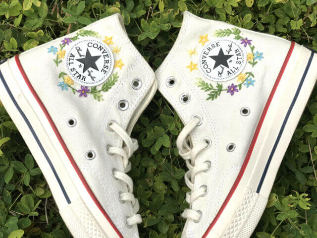 Embroidered Converse / Embroidered converse custom / Converse chuck taylor embroidered flower Embroidered Shoes