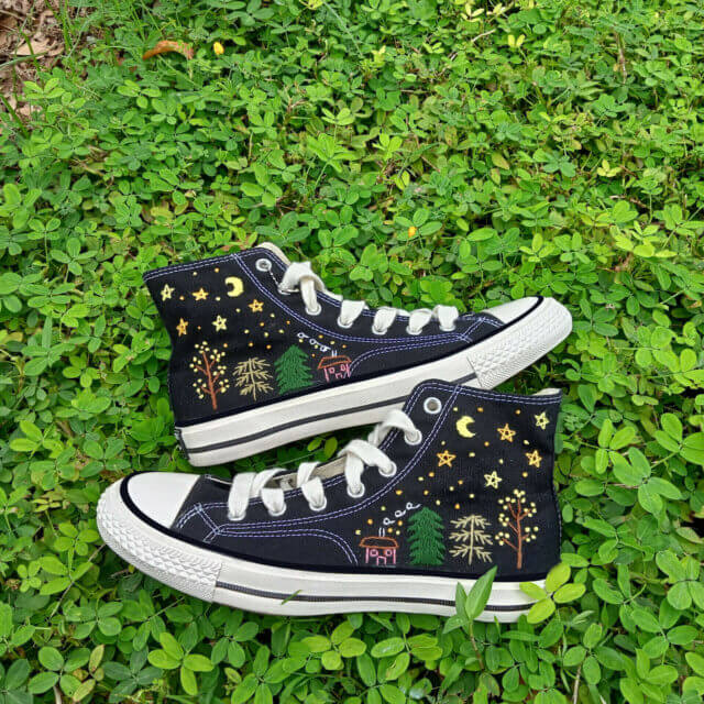 Embroidered Converse – Embroidered converse custom – Converse chuck taylor embroidered flower – embroidered converse shoes Embroidered Shoes