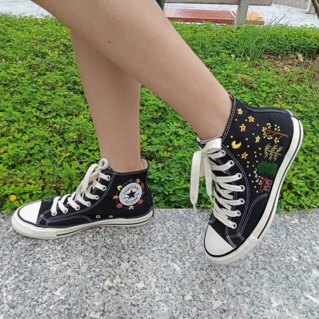 Embroidered Converse – Embroidered converse custom – Converse chuck taylor embroidered flower – embroidered converse shoes Embroidered Shoes